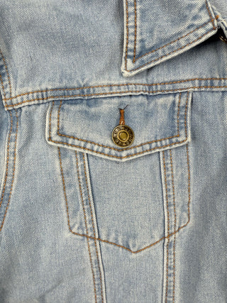 Sunrise Kingdom Mens Large Blue Jean Jacket "Art of Cowboy" Classic Denim