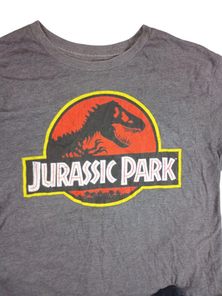 Vintage Jurassic Park Logo T-Shirt Gray Lightweight Tee Men’s Size M