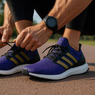 Adidas Men's Purple and Gold Trainers